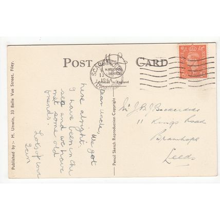 White Lodge Hotel Filey Postcard 1944 Yorkshire