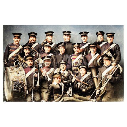 ptc8388 - Yorks' - Early view Dewsbury's British Legion Military Band. print 6x4