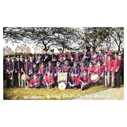 ptc8387 - Yorks' - Early view Dewsbury's British Legion Military Band. print 6x4