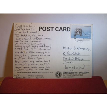 THE DEVIL HUNTER, THE GAMBIA used postcard =