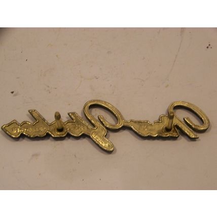 1976 77 78 CHRYSLER NEW YORKER GOLD SCRIPT EMBLEM #3569955 W/ STUDS 71 72 73 74
