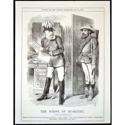 SCHOOL OF MUSKETRY 1881 John Tenniel - Joseph Swain PUNCH CARTOON PAGE