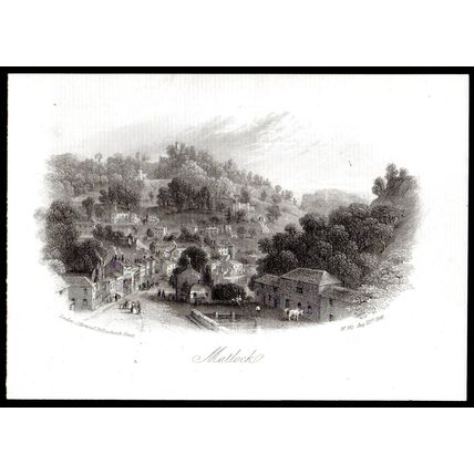 MATLOCK 1849 John Harwood - Derbyshire ANTIQUE PRINT