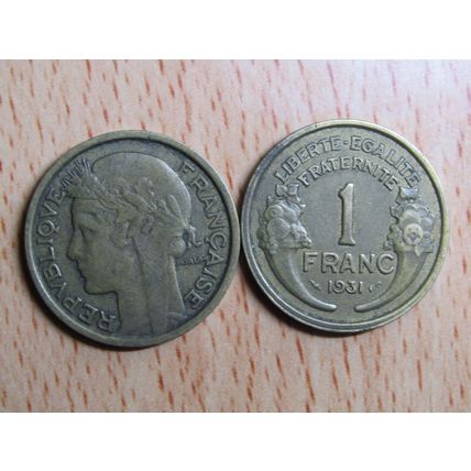 France Republic 1931 1 Franc Coin