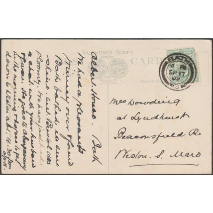 West Front, Bath Abbey, Somerset, 1909 - Valentine's Postcard