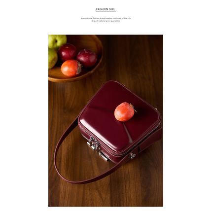 Genuine Leather Women Shoulder Bag Red