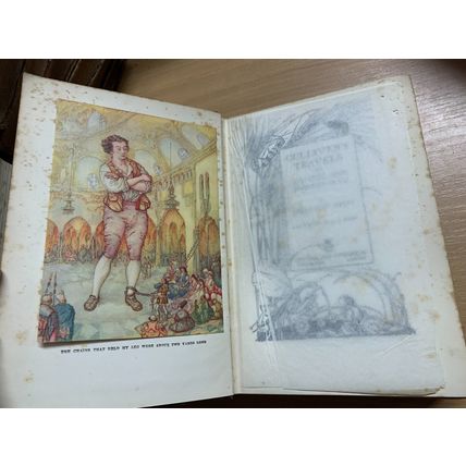 c1920s JONATHAN SWIFT "GULLIVER'S TRAVELS" ILLUSTRATED FICTION ANTIQUE BOOK (P5)