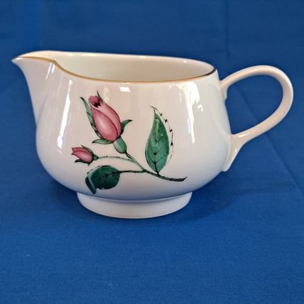 Vintage Easterling RADIANCE CREAMER Pink Rose 12oz Gold Trim Bavaria Germany