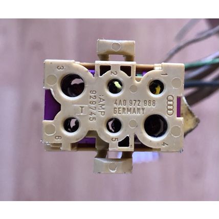Tan VW Jetta Golf GTI Audi A6 Pigtail Wiring Connector Plug Audi S8 4A0972988
