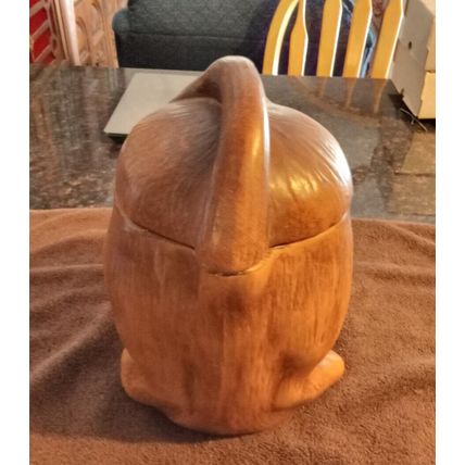 Old Vintage Original Cookie Jar Brown Crouching Lion 10 1/2" Tall 1950's