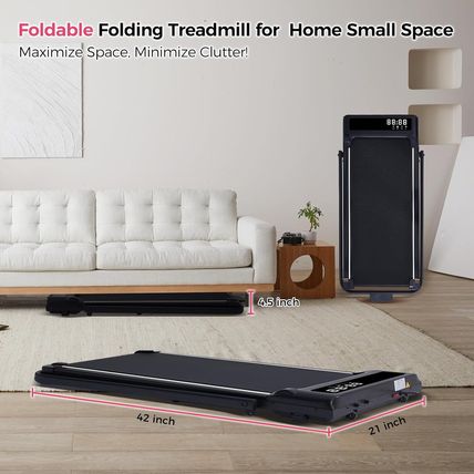 Portable Foldable Treadmills for Home Small with Handles, 3.0HP Small Folding Wa