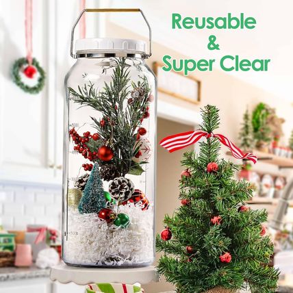 2 Gallon Glass Jar with Airtight Lid, Wide Mouth Mason Jar with Lids(7600Ml), Se