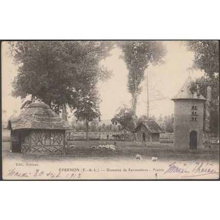 Prairie, Domaine de Savonnières, Épernon, 1913 - Grâteau CPA