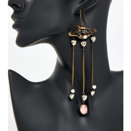 VALENTINO GARAVANI Antique Gold Tone Eye Pendant Drop Earring (RARE & COLLECT)