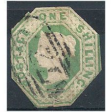 1847 SG54 1s Green Embossed Cut To Shape Light Cancel