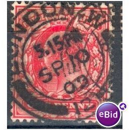 GB stamps 1902-10 KEV11 - 1d SG219 London 26