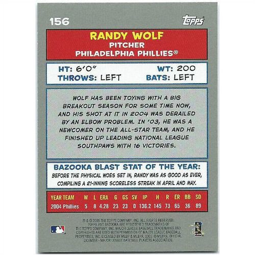 2005 Bazooka Minis - #156 - Randy Wolf