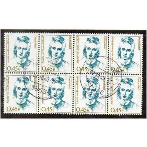 GER 2002 45c (BLOCK OF 8) 'FAMOUS GERMAN WOMEN' FINE USED (EBID11268)