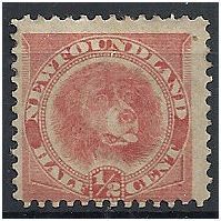 Newfoundland 1896 SG62 1/2c Orange-Vermillion Mounted Mint ...