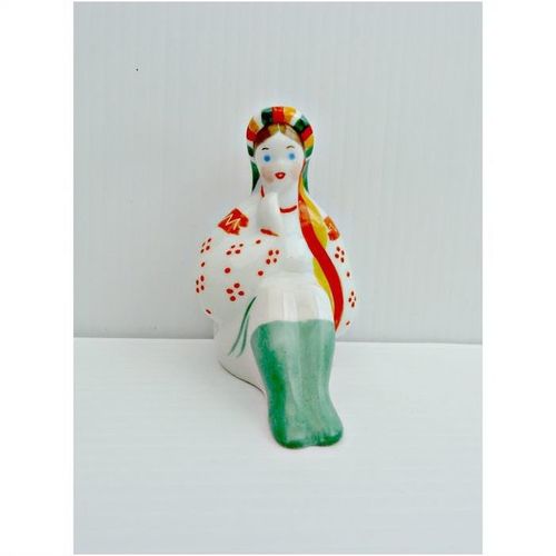 Russia Porcelain Figurine Girl Miniature USSR Red Stamp Vintage
