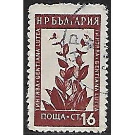 Mi 878: 16 st. lake-brown/cream Medicinal Flowers, comb perf. 13¼