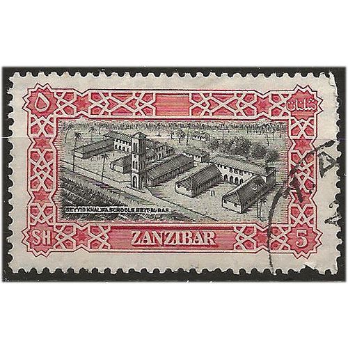 Zanzibar 1952 SG350 5/- Black & Carmine-Red Fine Used . ..