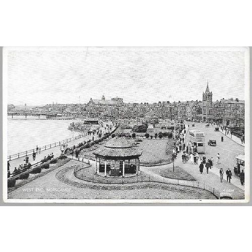 Morecambe, Lancashire - West End - Valentines Silveresque postcard