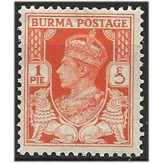 Burma 1938 SG18b 1p Red-Orange Mounted Mint .. ..