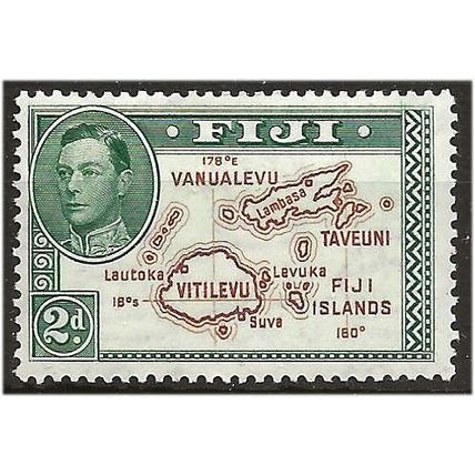 Fiji 1940 SG254 2d Brown & Green Die II Mounted Mint ..