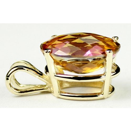 Twilight Fire Topaz, 14KY Gold Pendant, P040