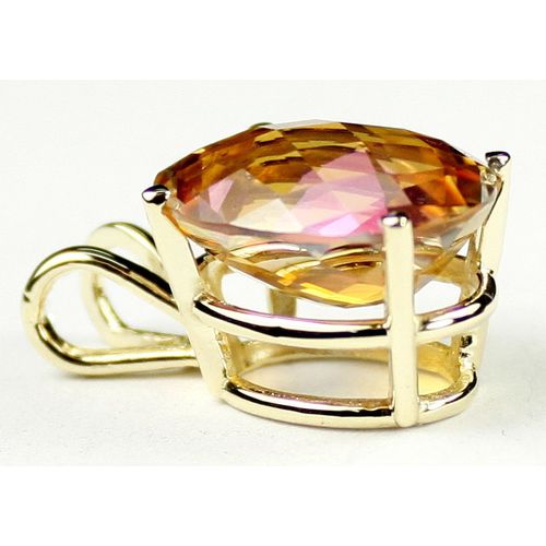 Twilight Fire Topaz, 14KY Gold Pendant, P040
