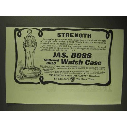 1903 Keystone Jas. Bross Stiffened Gold Watch Case Ad - Strength
