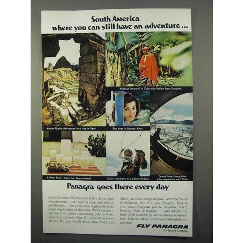 1966 Panagra Airways Ad - South America Adventure