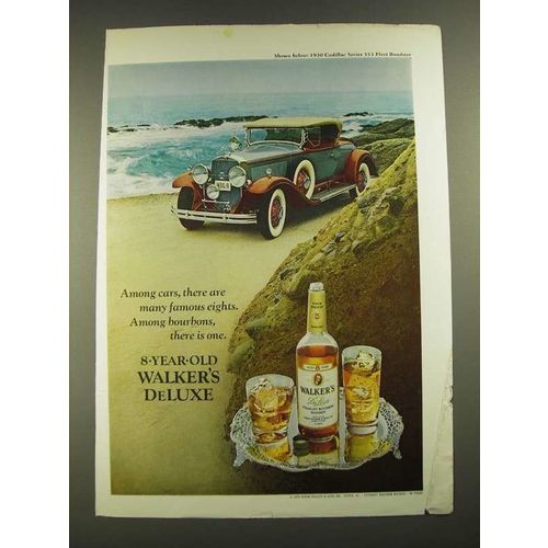 1975 Walker's DeLuxe Whiskey Ad - 1930 Cadillac Series 353 Fleet Roadster