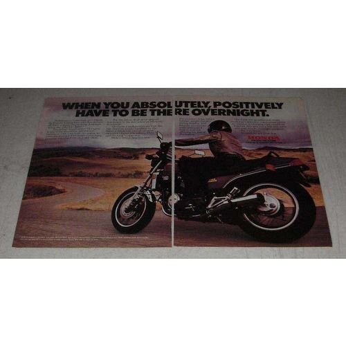 1983 Honda V45 Sabre Motorcycle Ad - Be there Overnight