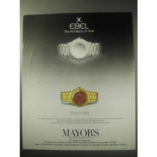1985 Ebel Discovery Watch Ad - Architects Of Time