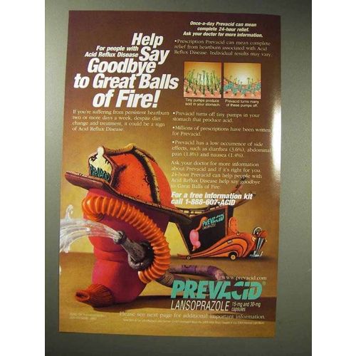 2001 TAP Prevacid Ad - Goodbye Great Balls of Fire