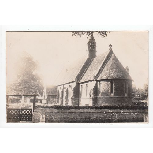 The Church Dry Sandford Postcard Oxfordshire RP Publisher E L Leach