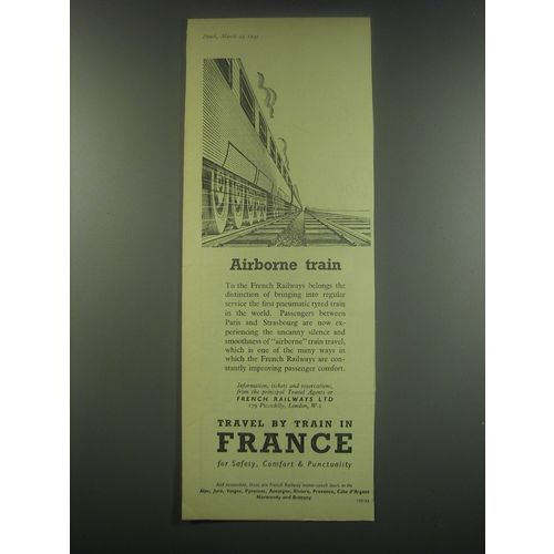 1949 French Railways Limited Ad - Airborne train