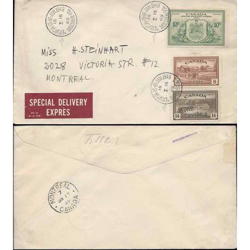 Canada Peace Issue 1949 Special Delivery Express 32 Cent Rate EXUP cancel