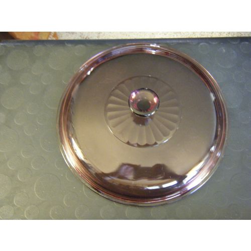 Pyrex Cranberry Glass Round 624C 8.75" Casserole Sauce Pan Replacement Lid