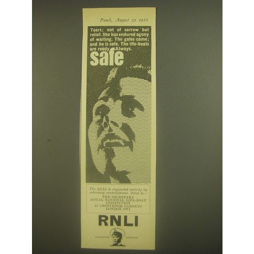 1962 RNLI Royal National Life-Boat Institution Ad - Tears; not of sorrow