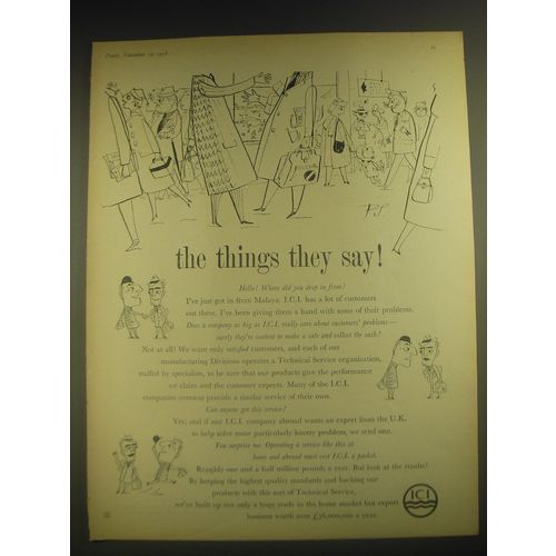 1958 ICI Imperial Chemical Industries Ad - the things they say