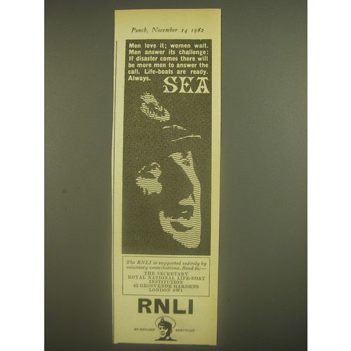 1962 RNLI Royal National Life-Boat Institution Ad - Men love it; women wait