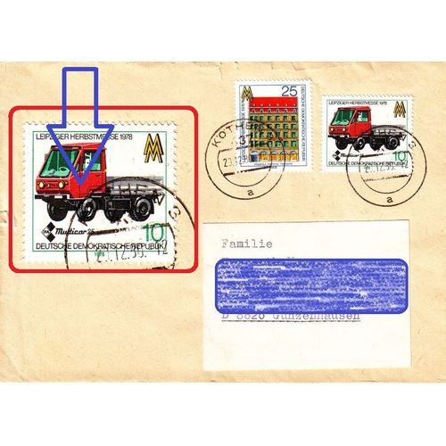 GERMANY DDR [1978] MiNr 2353 F 10 ( Brief ) Plattenfehler