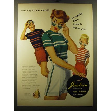 1950 Jantzen Man-Tailored Sunclothes Ad - art by Pete Hawley