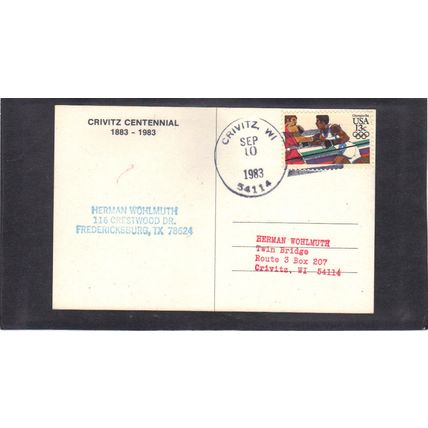 Event Postcard Crivitz Centennial 2051 13c Boxing CV03693