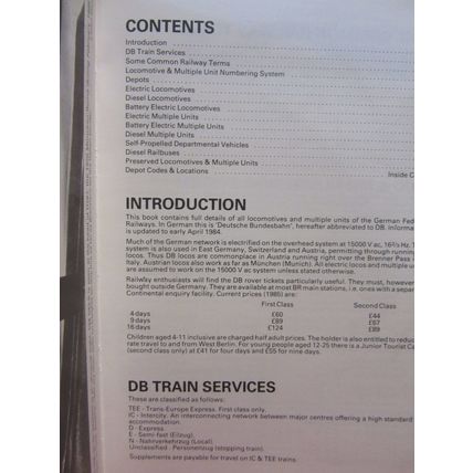GERMAN FEDERAL RAILWAYS. LOCOMOTIVES & MULTIPLE UNITS. 1985 Platform 5 p/b vgc =