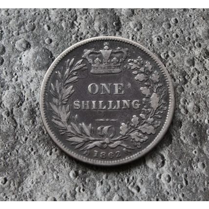 1862 Queen Victoria Silver 92.5% Young Head Shilling 1/- British English