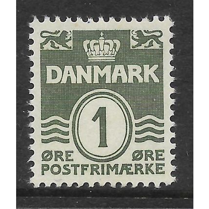 DENMARK 1933 NUMERAL 1 ORE OLIVE BLACK SG 265 M MINT